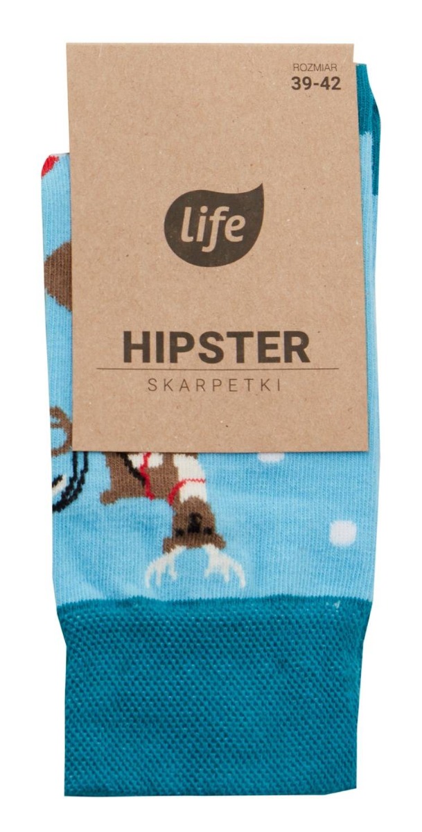 Life Skarpetki Hipster wzór Mikołaj -38 1 para