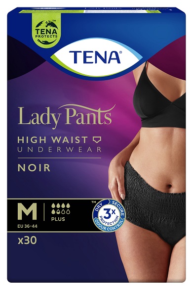 Tena Lady Pants Plus, Majtki chłonne dla kobiet, Kolor Noir, Medium