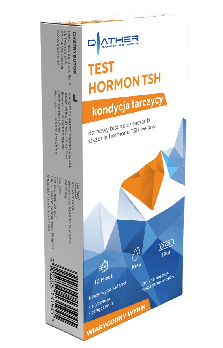 Diather Test Hormon TSH, Domowy test do oznaczania stężenia hormonu TSH we krwi