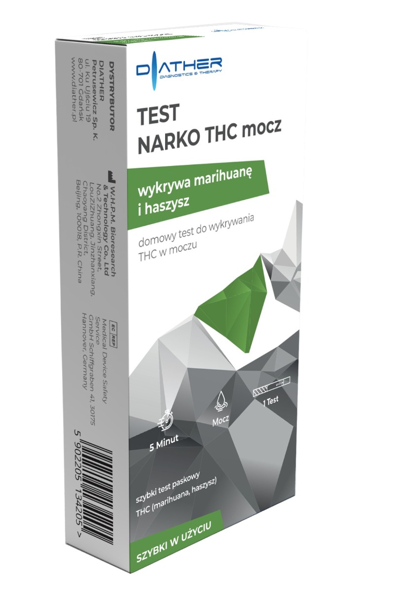 Diather Test Narko THC, Domowy test do wykrywania THC w moczu