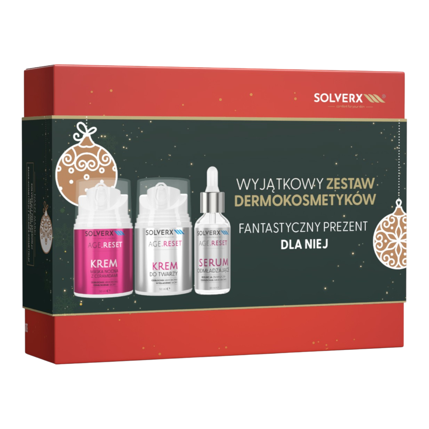 Solverx Age Reset Set regalo: Siero viso + Crema viso + Crema-maschera notte