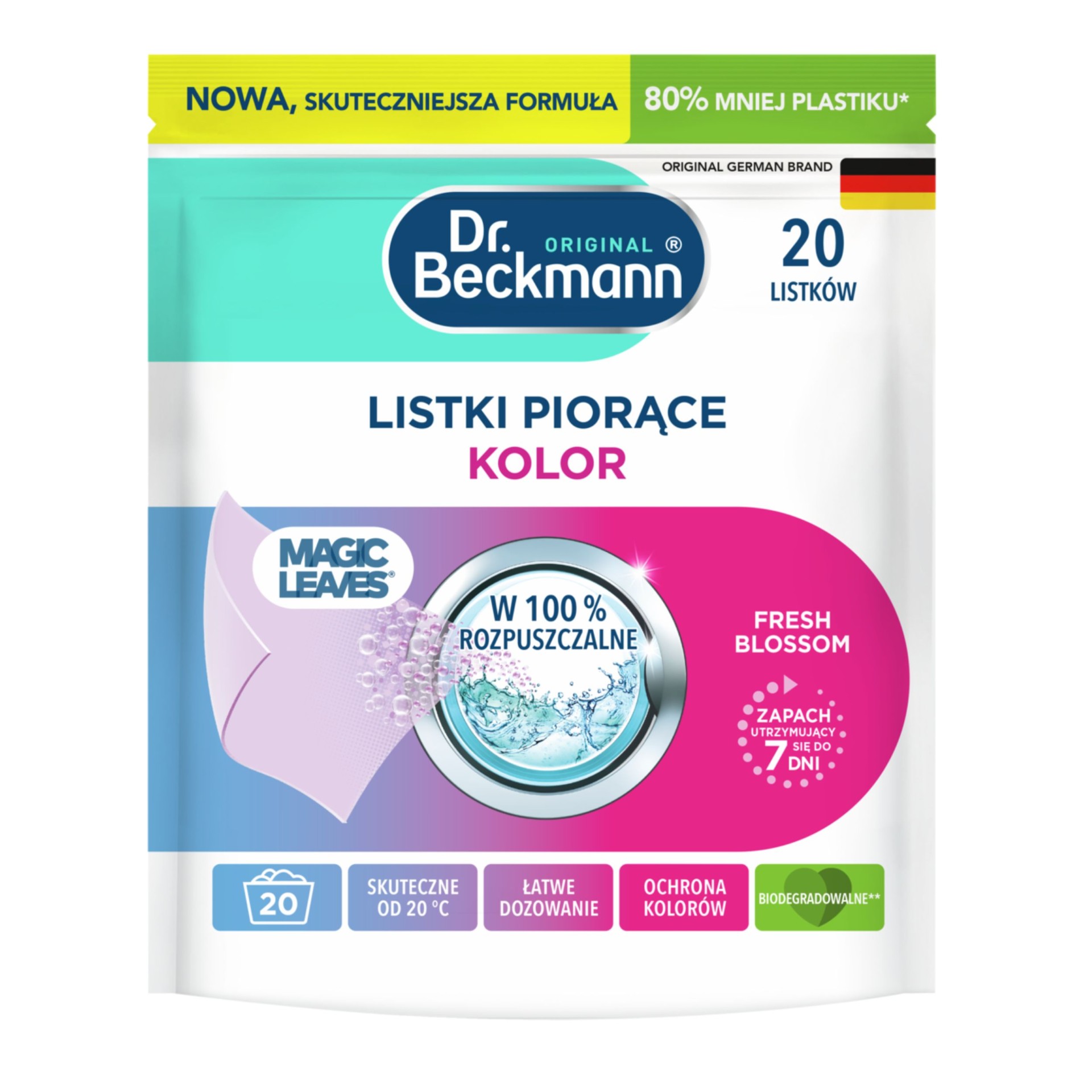 Dr Beckmann Magic Leaves Chusteczki do prania kolorowego
