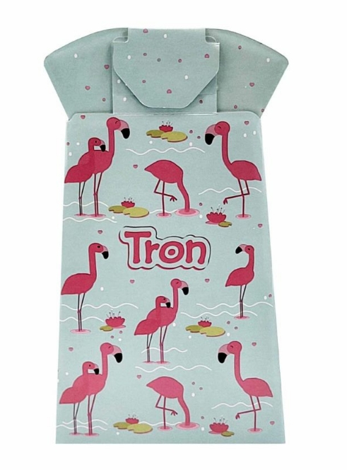 Tron Flamingo Vasino Monouso Biodegradabile Menta con Fenicotteri