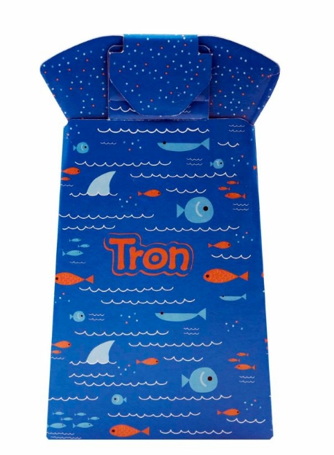 Tron Vasino Monouso Biodegradabile Blu con Pesciolini