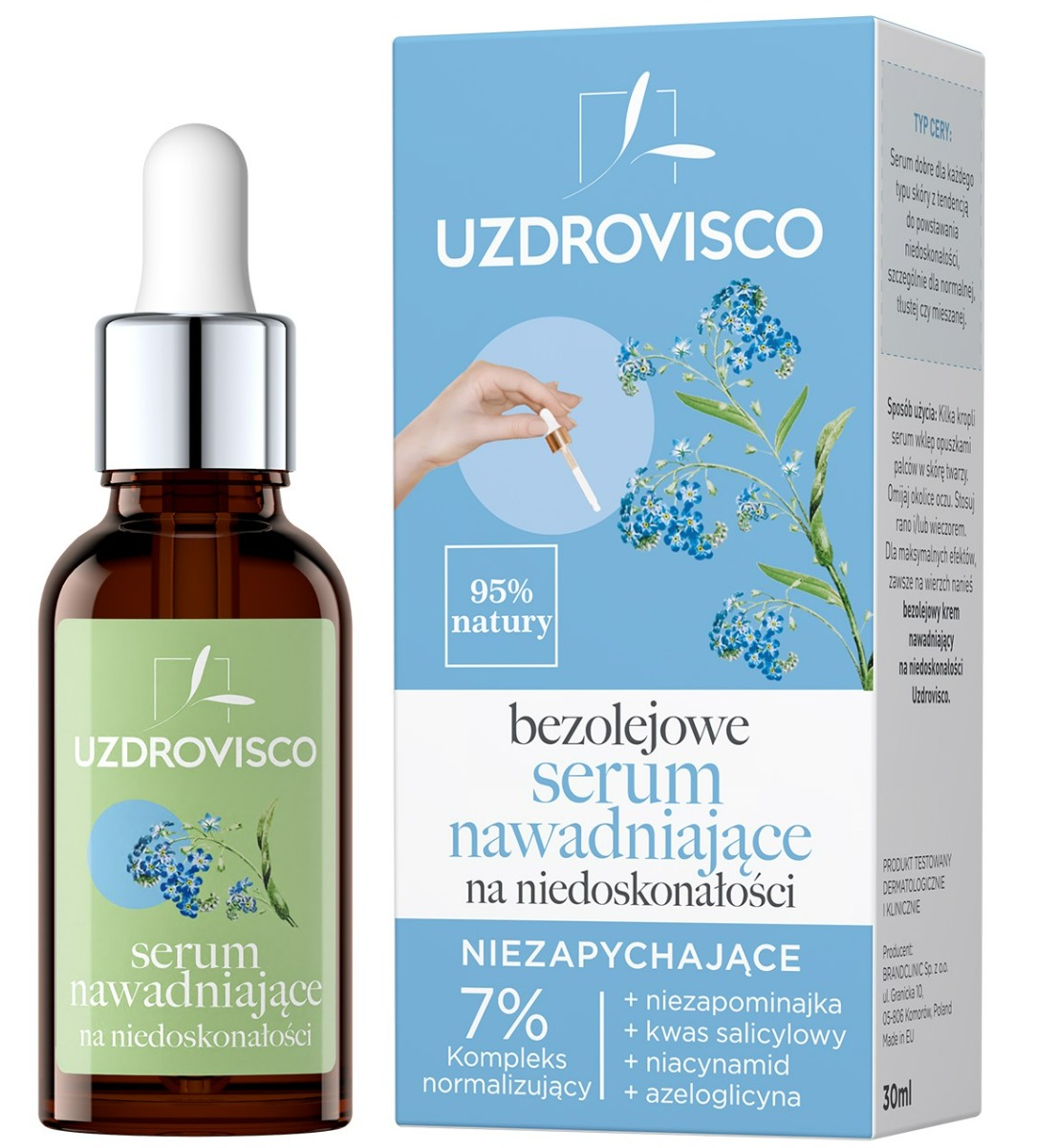 Uzdrovisco Bezolejowe serum Nawadniające na Niedoskonałości Niezapychające