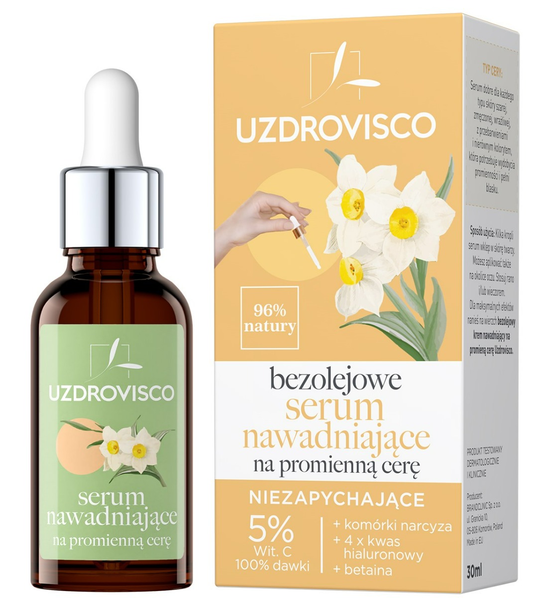 Uzdrovisco Bezolejowe serum Nawadniające na Promienną Cerę Niezapychające