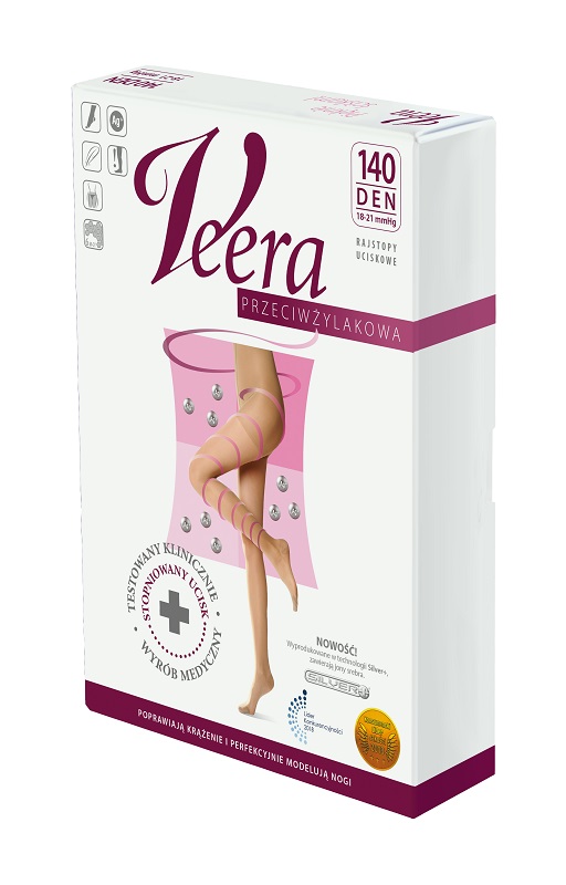 Veera Collant Antitrombo 140 Den Microfibra Colore Nero, Taglia 4