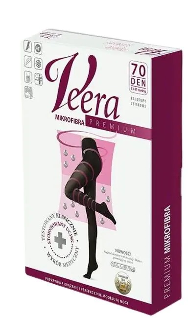 Veera Collant Antitrombo 70 Den Microfibra Colore Nero, Taglia 2