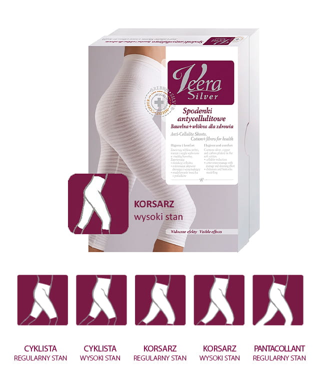 Veera Silver Pantaloncini Anticellulite Modello Ciclista, Taglia M