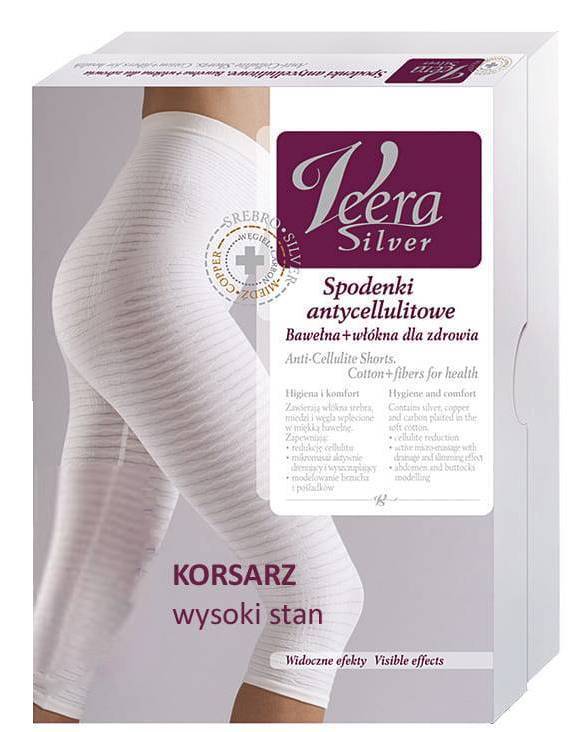 Veera Silver Pantaloncini Anticellulite Modello Corsaro a Vita Alta, Taglia M
