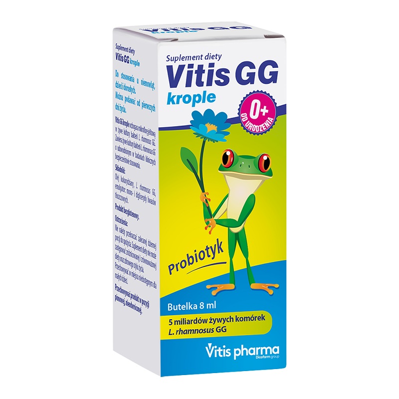Vitis GG, Probiotyk w kroplach dla niemowląt, dzieci i dorosłych 8 ml