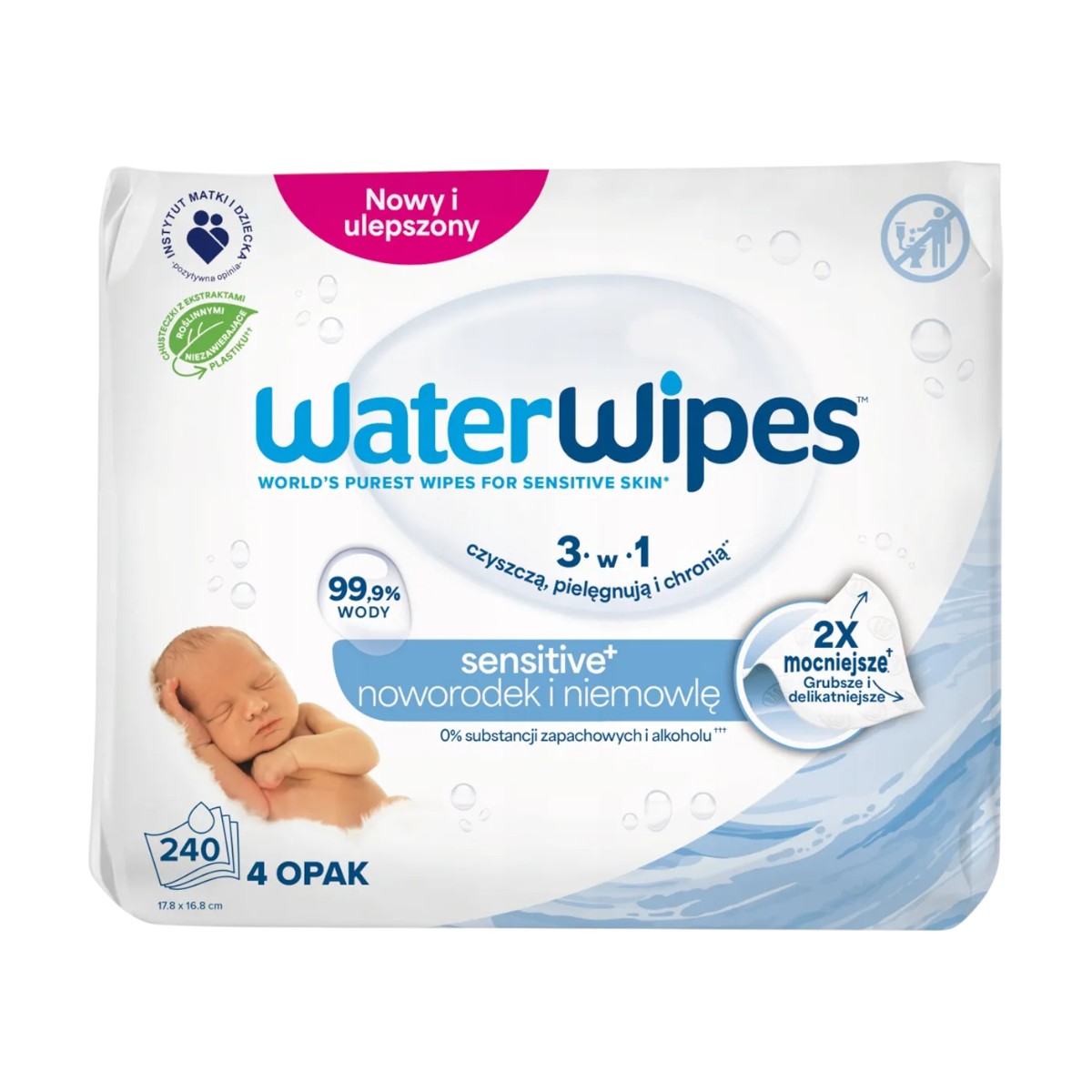 WaterWipes BIO Chusteczki nawilżane wodne, 4 x 60 szt.