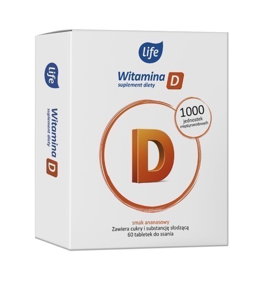 Life Witamina D3 1000 j.m., Tabletki do ssania