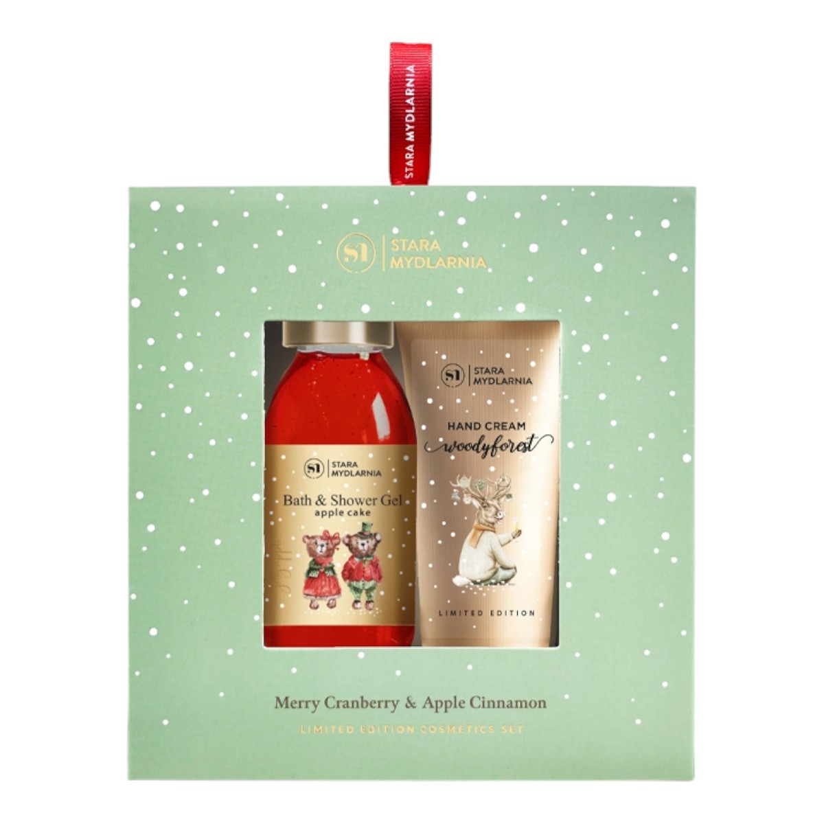 Stara Mydlarnia Zestaw Merry Cranberry & Apple Cake: Żel + krem do rąk