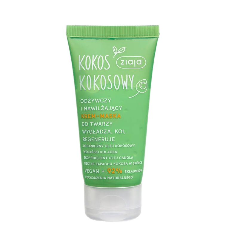 Ziaja Kokos - Kokosowy Odżywczy i nawilżający krem-maska do twarzy 50ml