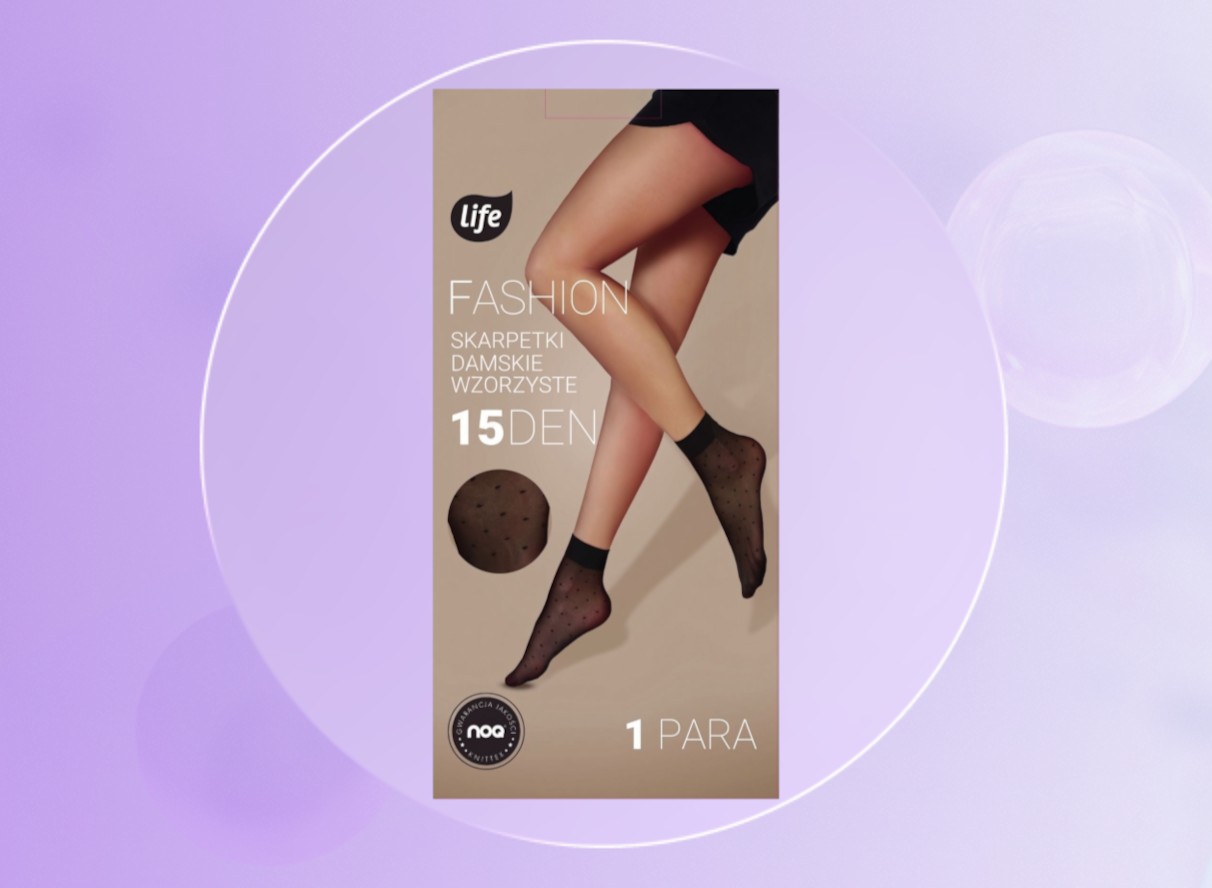 Life Skarpetki Fashion wzór Kropeczki 15 den rozm. uniwersalny, nero