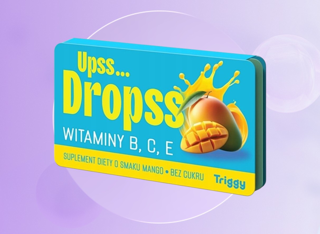 Triggy Upss Dropss Smak Mango Pastylik do ssania 15 szt.
